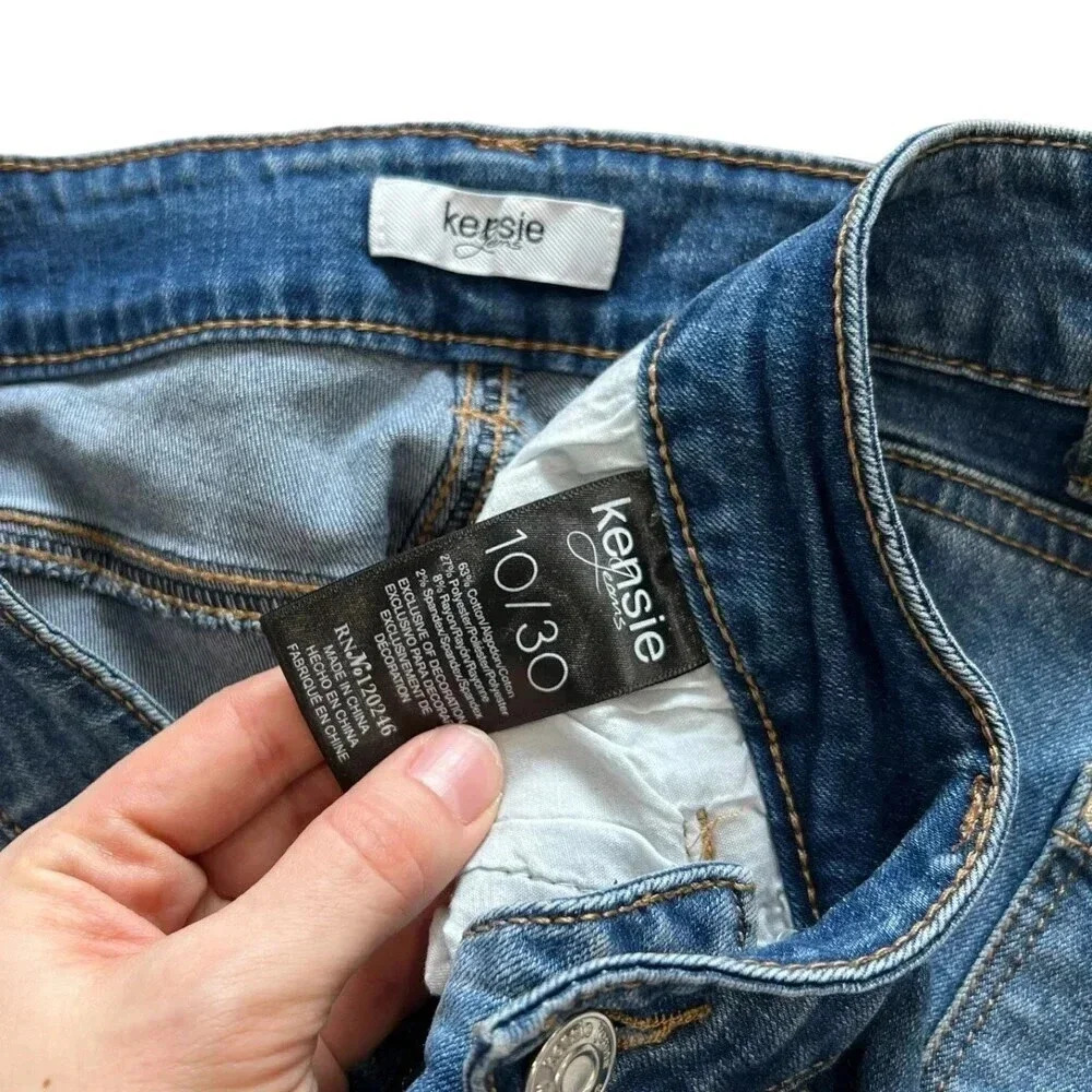 Kensie Blue Patch Print Skinny Jeans 10/30 - Picture 3 of 3